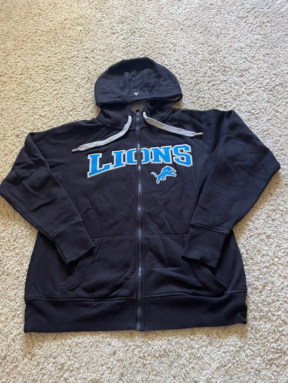 Antigua Detroit Lions Women’s Black Zipup Hoodie Size L